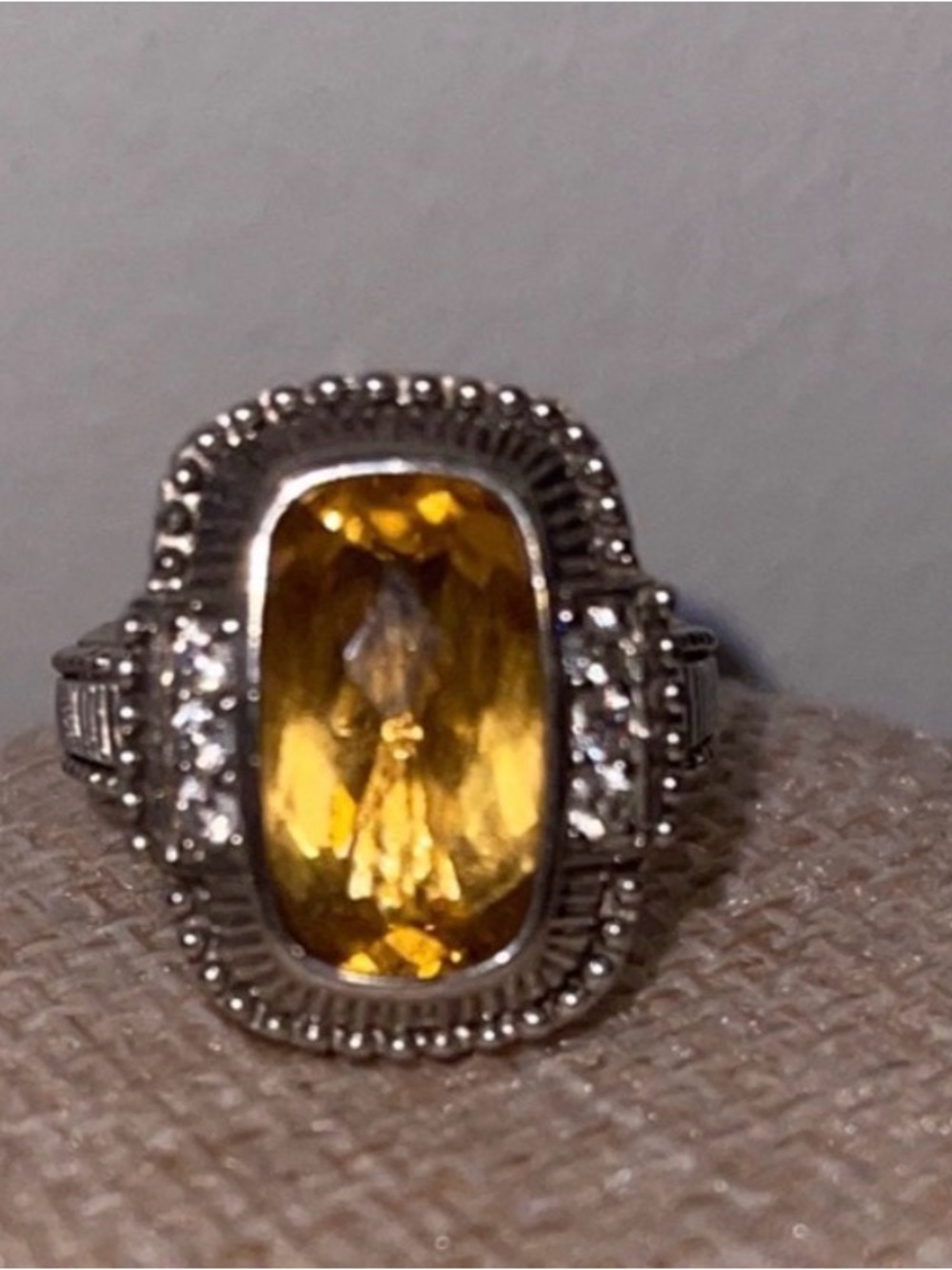 Judith Ripka Yellow Halo Cocktail Ring